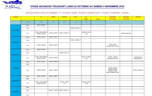 PLANNING STAGE TOUSSAINT 2018 
